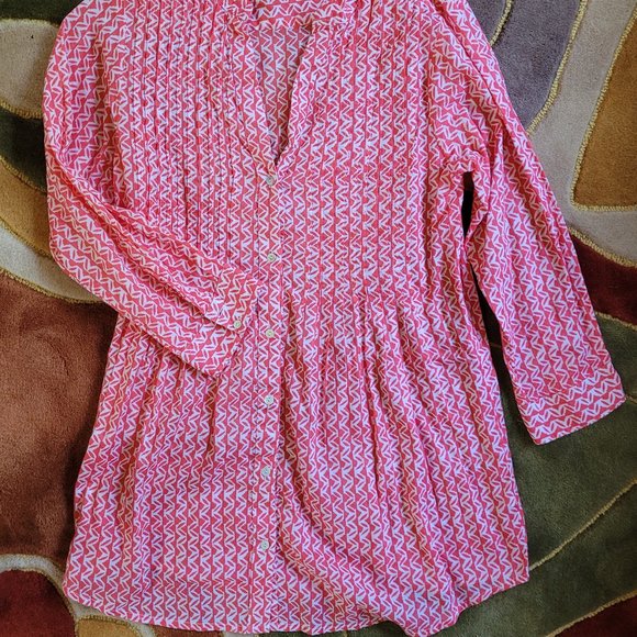 RockPaperFlower size large lightweight cotton tunic euc - Picture 2 of 4